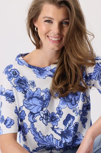 MONARI T-Shirt, denim blue gemustert