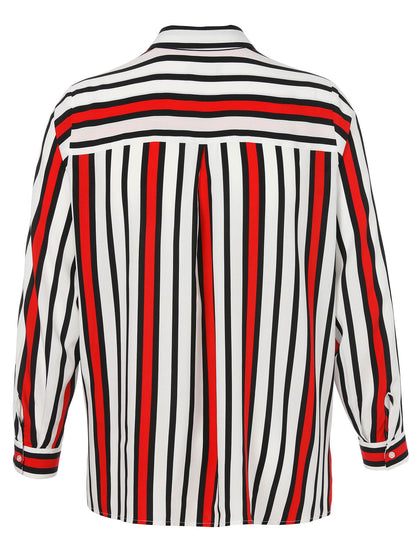 FRAPP Bluse Hemdkragen 1/1 Arm Druck Streifen