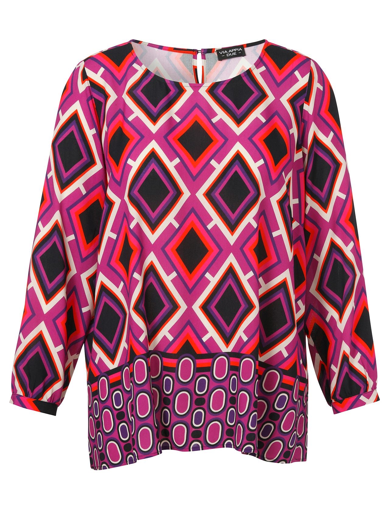 VIA APPIA Bluse Rundhals 1/1 Arm Druck 52