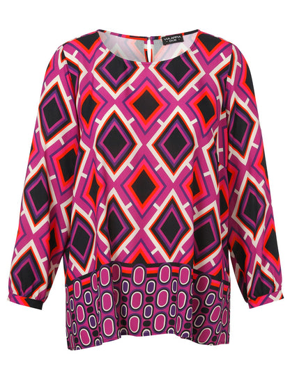 VIA APPIA Bluse Rundhals 1/1 Arm Druck 52