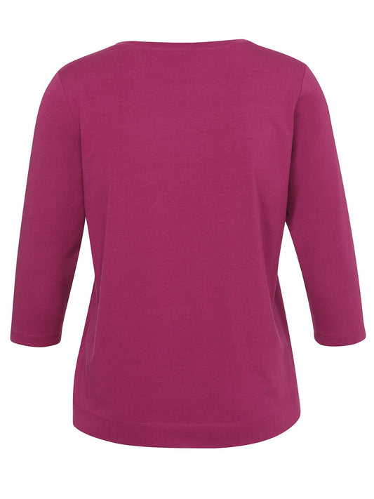 VIA APPIA T-Shirt Rundhals 3/4 Arm Motiv Strass