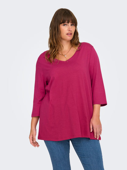 ONLY CARMAKOMA CARBONNIE 3/4 V-NECK A-SHAPE JRS Default Title