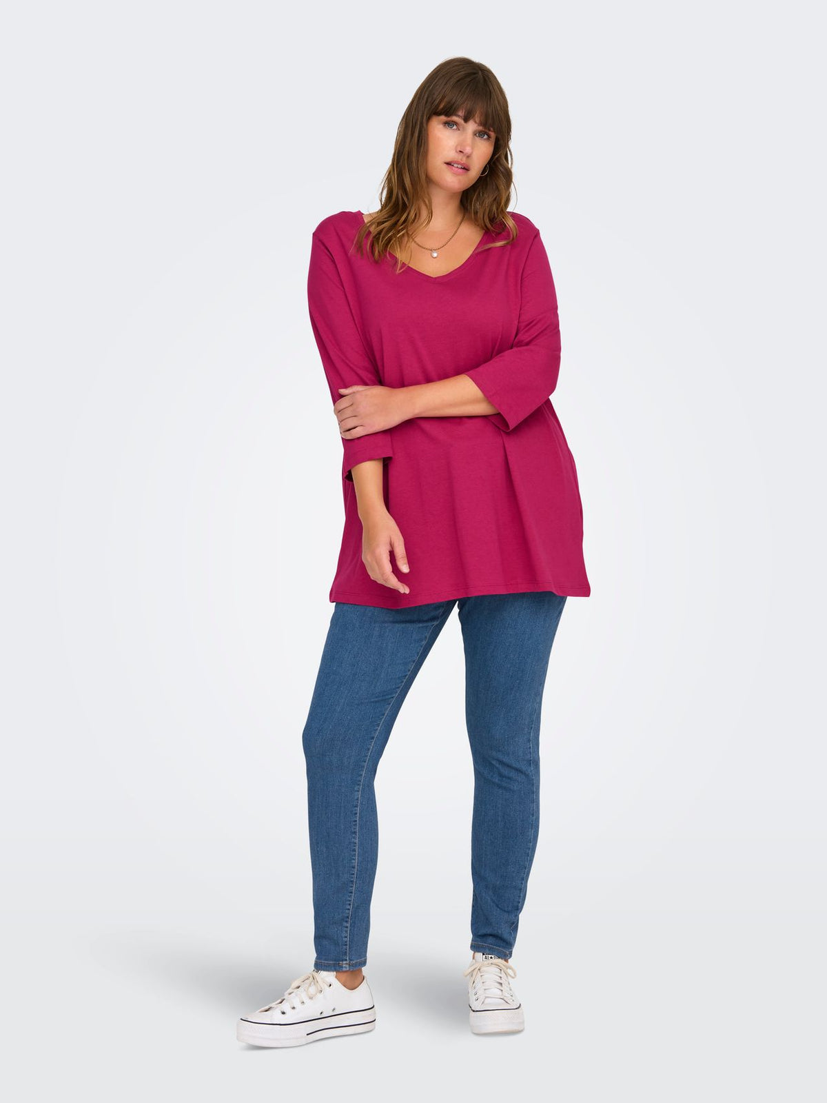 ONLY CARMAKOMA CARBONNIE 3/4 V-NECK A-SHAPE JRS