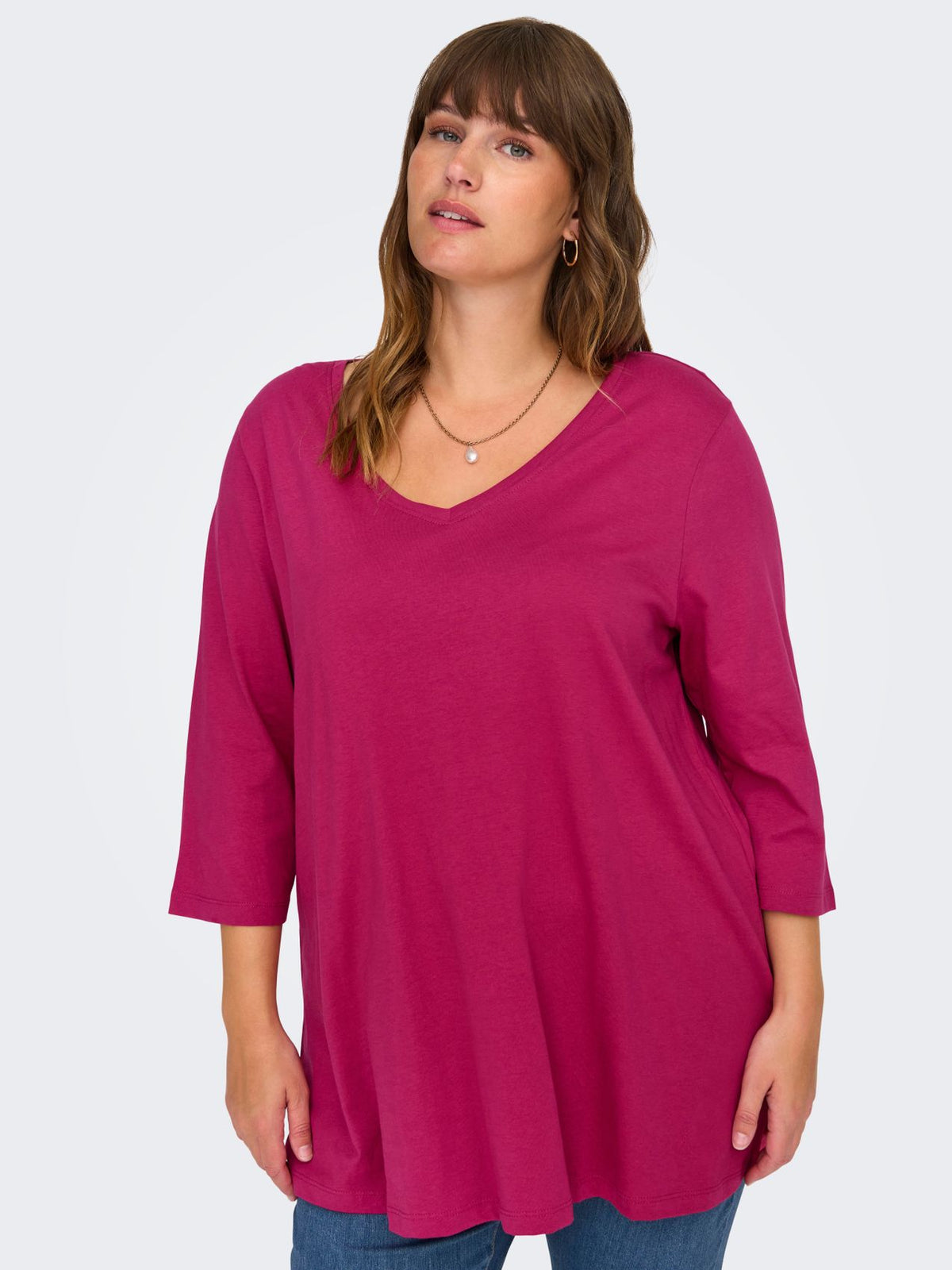 ONLY CARMAKOMA CARBONNIE 3/4 V-NECK A-SHAPE JRS