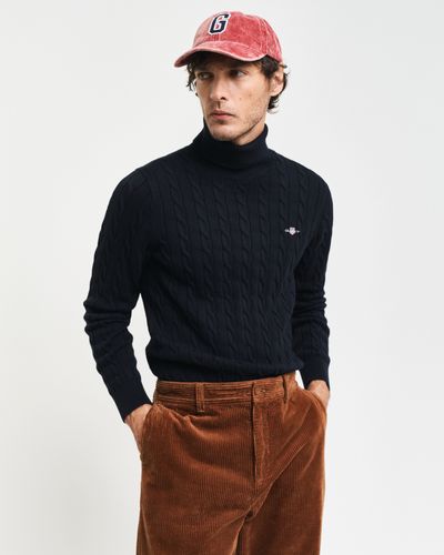 GANT Zopfstrick Rollkragenpullover aus Baumwolle