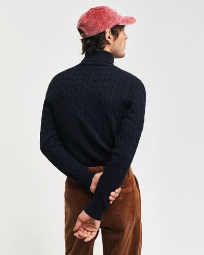 GANT Zopfstrick Rollkragenpullover aus Baumwolle