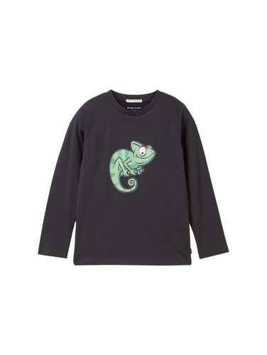 TOM TAILOR Artwork Langarmshirt mit Bio-Baumwolle