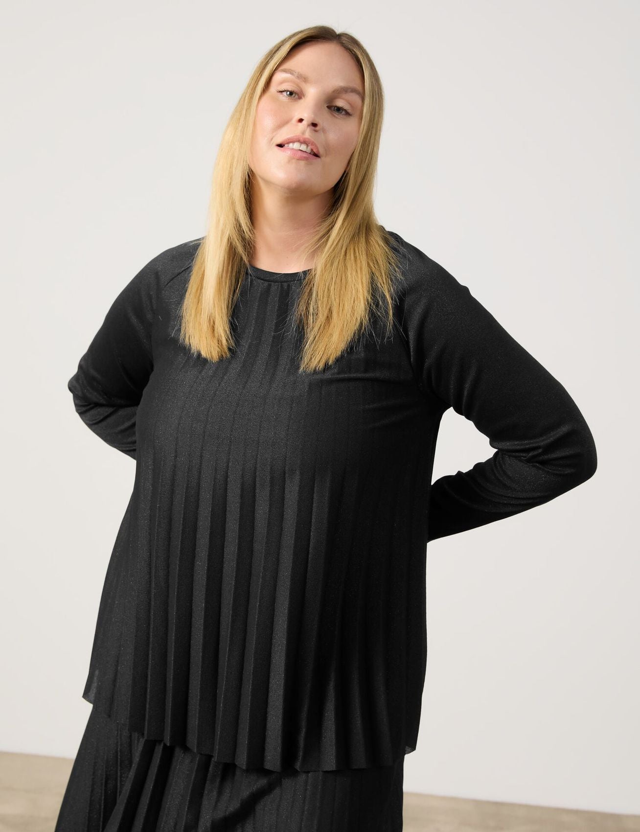 SAMOON Ausgestellter Pullover mit Glitzer-Effekt
