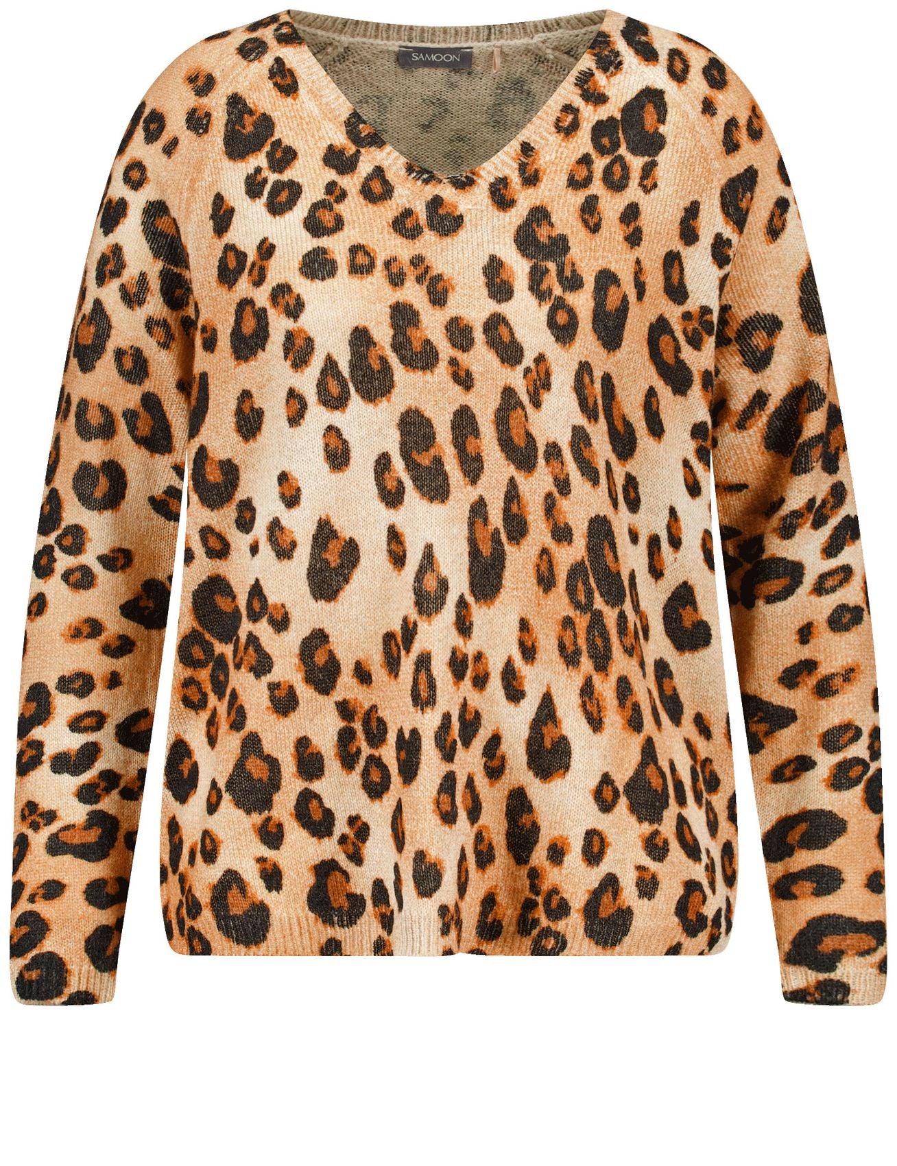 SAMOON Pullover mit Leo-Dessin