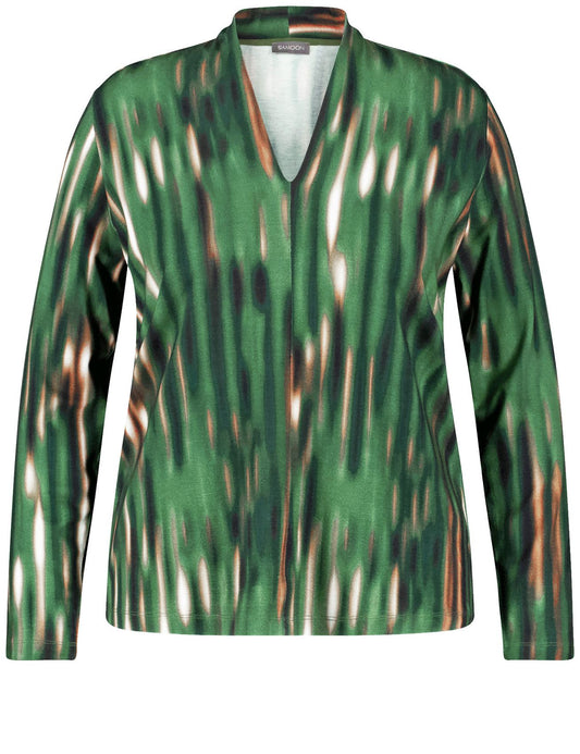 SAMOON Langarmshirt mit Kelchkragen