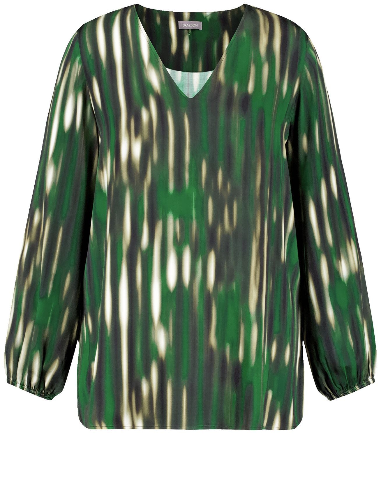 SAMOON Print-Bluse mit V-Ausschnitt