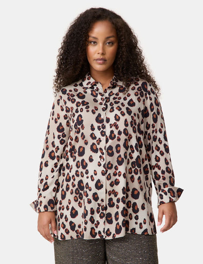 SAMOON Bluse mit Leo-Print