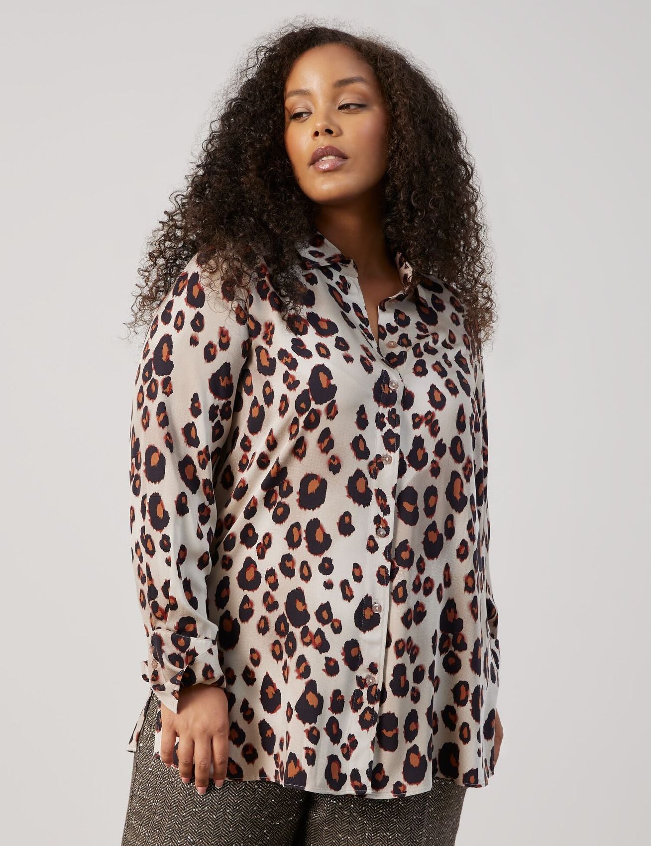 SAMOON Bluse mit Leo-Print