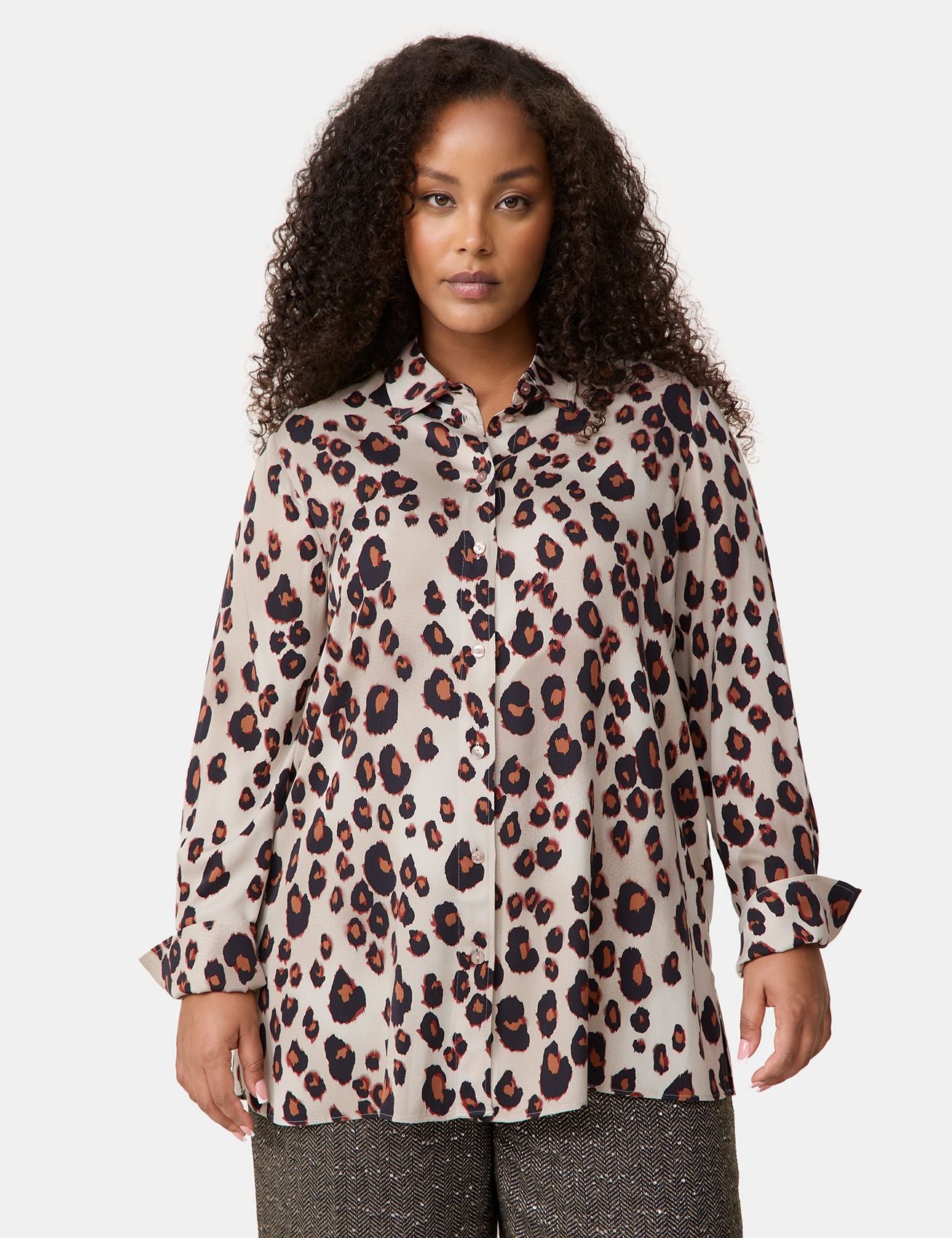 SAMOON Bluse mit Leo-Print