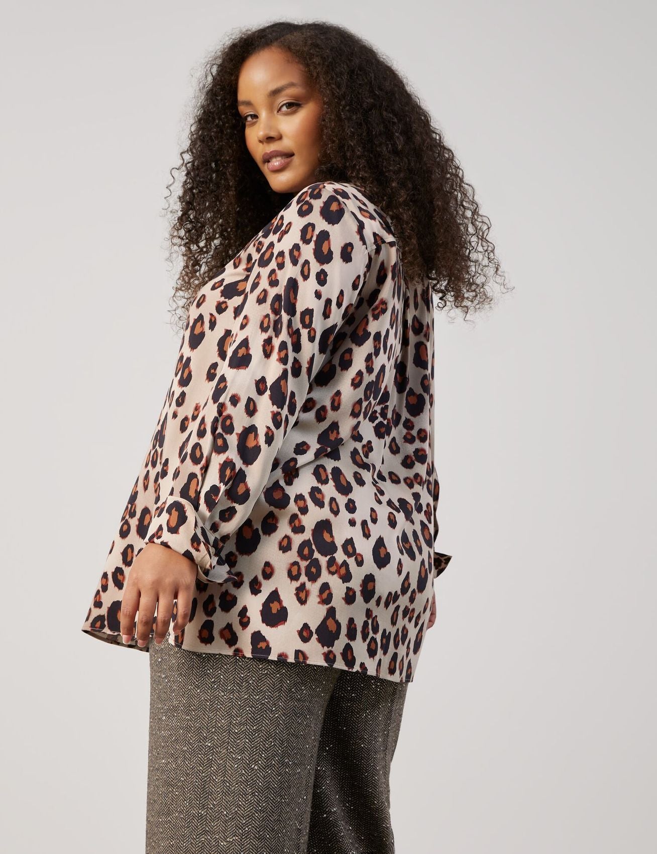SAMOON Bluse mit Leo-Print