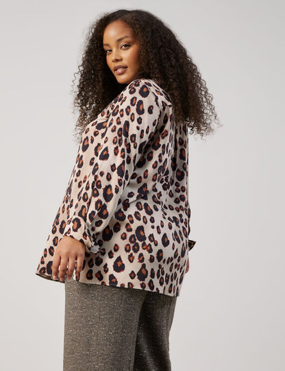 SAMOON Bluse mit Leo-Print