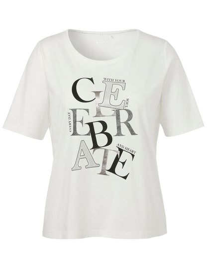 VIA APPIA T-Shirt Rundhals 1/2 Arm Druck Motiv Strass