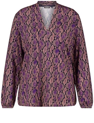 SAMOON Langarmshirt mit farbigem Schlangenprint 46