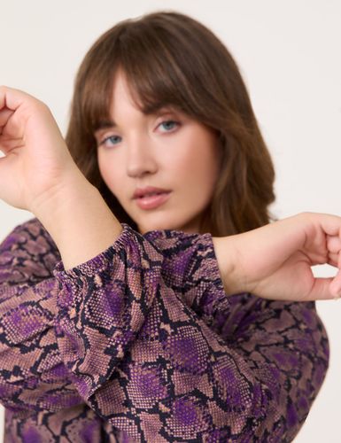 SAMOON Langarmshirt mit farbigem Schlangenprint