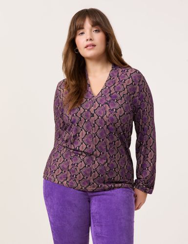 SAMOON Langarmshirt mit farbigem Schlangenprint