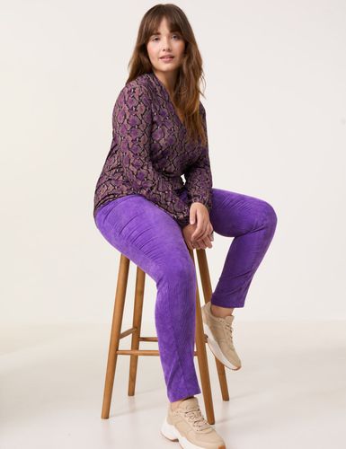 SAMOON Langarmshirt mit farbigem Schlangenprint