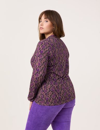 SAMOON Langarmshirt mit farbigem Schlangenprint