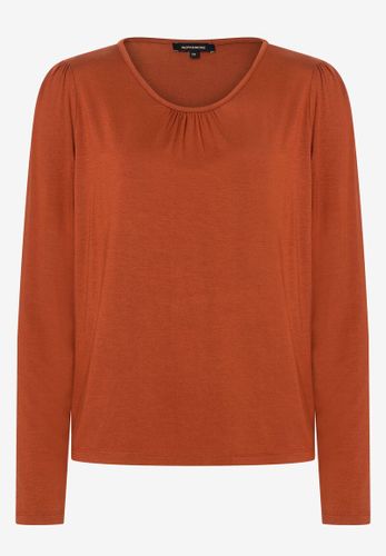 MORE & MORE Langarmshirt mit Raffungen rusty brown Winter-Kollektion