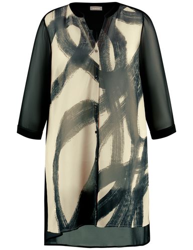 Transparente Longbluse mit 3/4 Arm