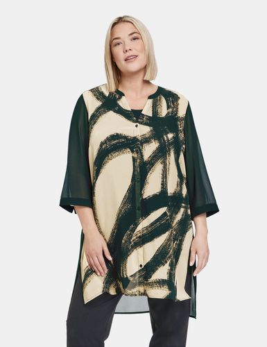 Transparente Longbluse mit 3/4 Arm