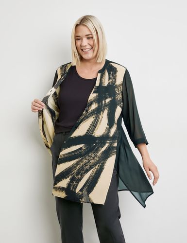 Transparente Longbluse mit 3/4 Arm