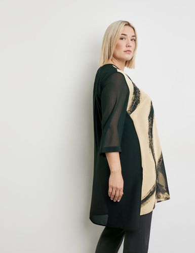 Transparente Longbluse mit 3/4 Arm