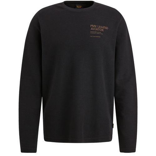 PME PME LEGEND Long sleeve r-neck structured pique gd XXXL