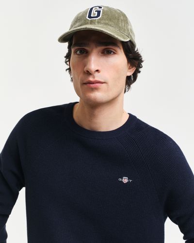 GANT Gerippter Rundhalspullover aus Baumwoll-Woll-Gemisch