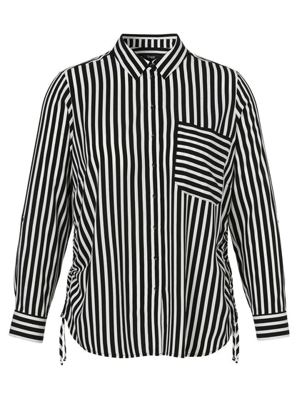 Bluse Hemdkragen 1/1 Arm Druck Streifen