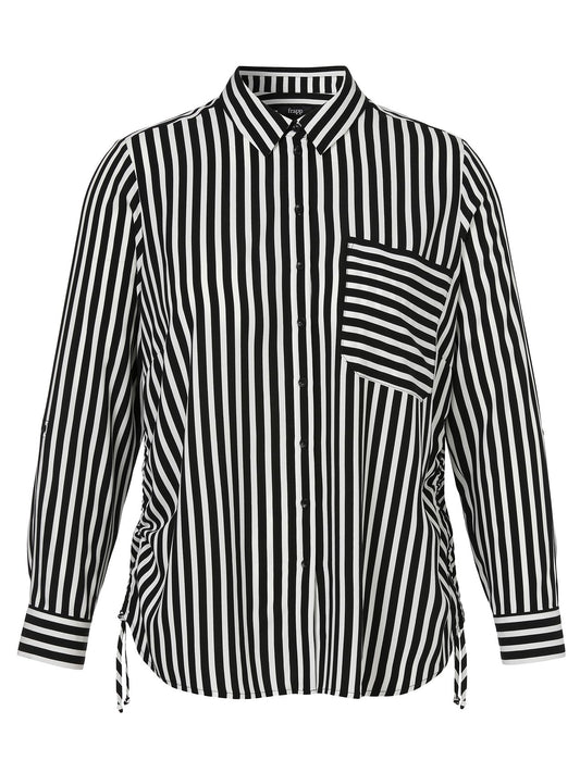 Bluse Hemdkragen 1/1 Arm Druck Streifen