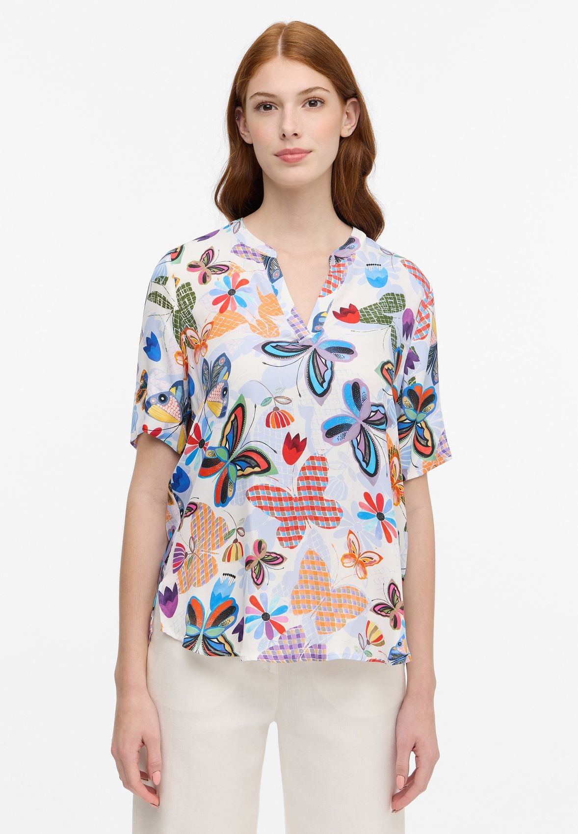 ETERNA Bluse Viskose Kurzarm 54 Kurzarm