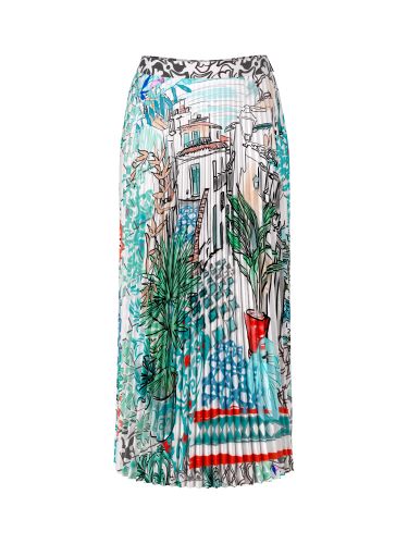 MARC CAIN Midi Plissee Rock - mit Print 36