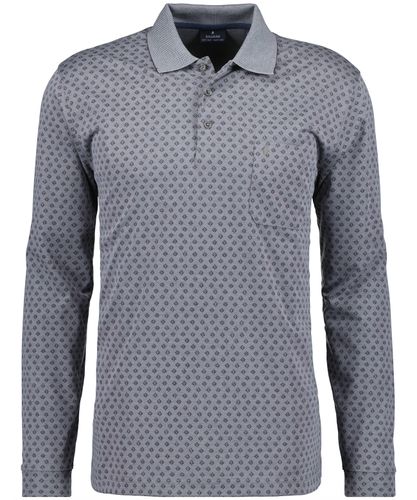 RAGMAN Softknit-Polo mit Alloverprint, Langarm L