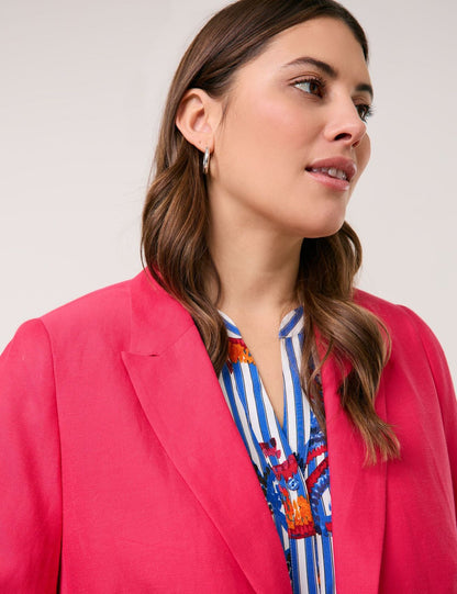 Blazer aus Viskose-Leinen-Mix