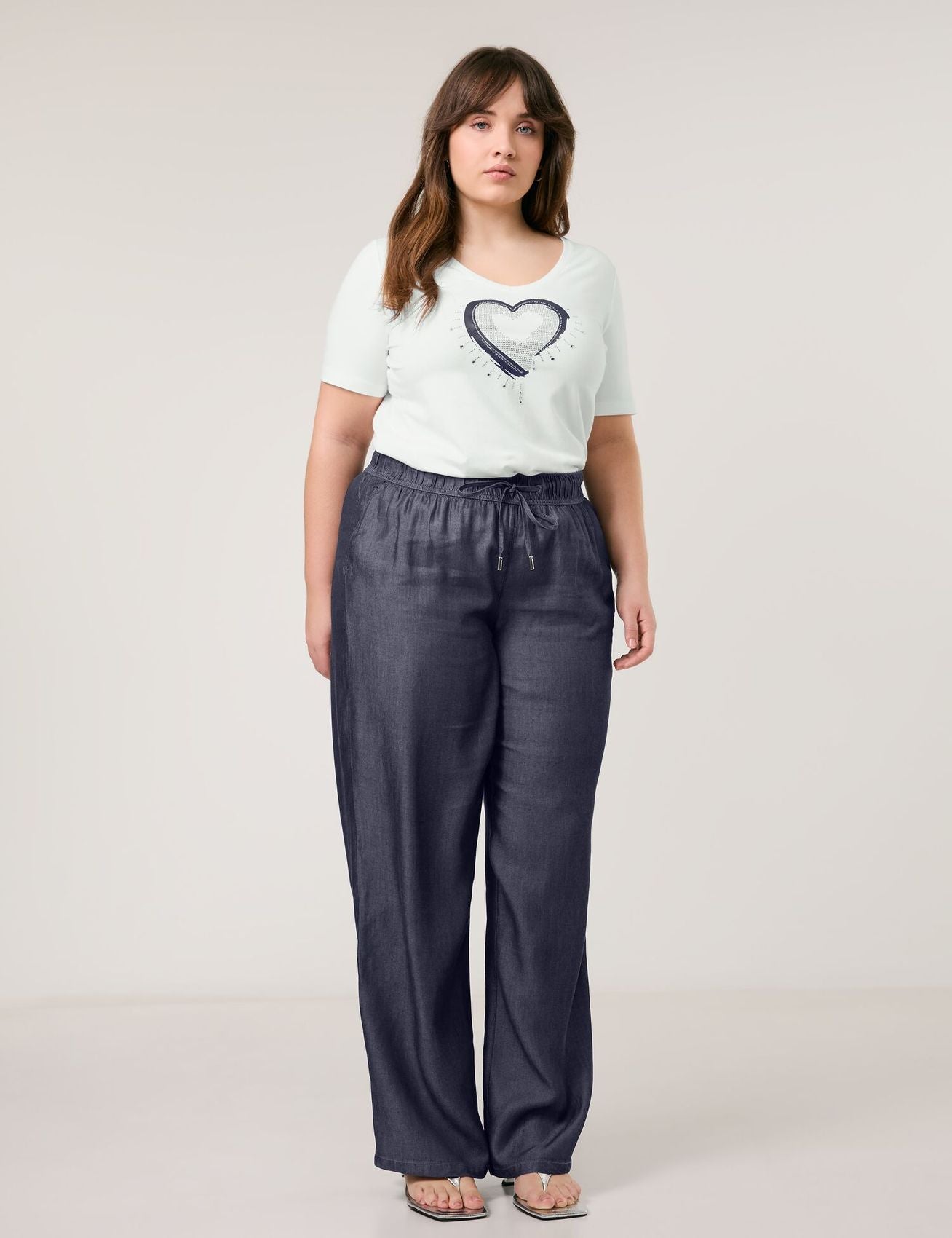 SAMOON Weiches Shirt mit verziertem Herz-Print