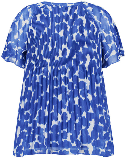 SAMOON Luftig-leichte Plisseebluse mit kurzem Arm