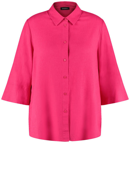 3/4 Arm Bluse aus Viskose-Leinen-Mix
