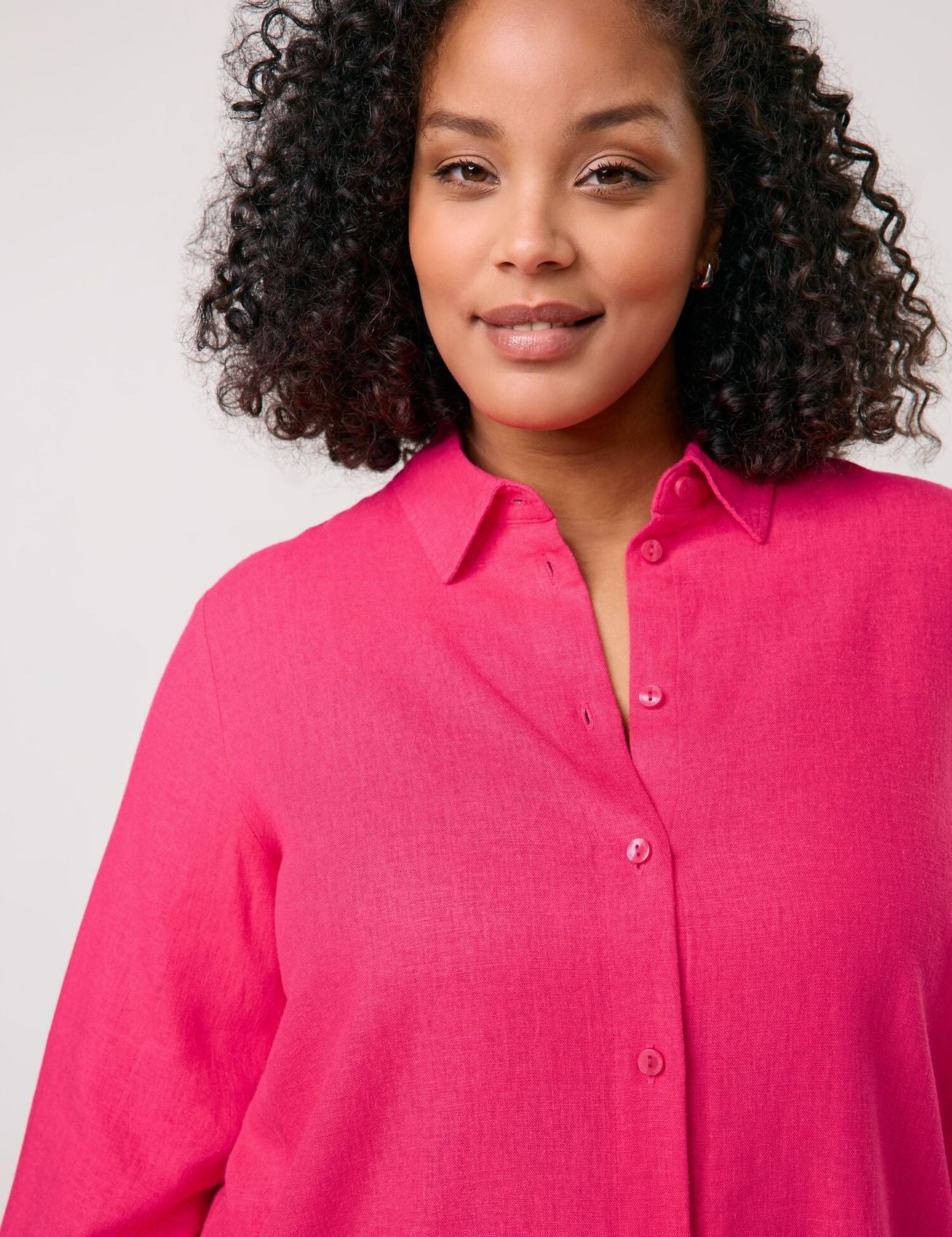 3/4 Arm Bluse aus Viskose-Leinen-Mix
