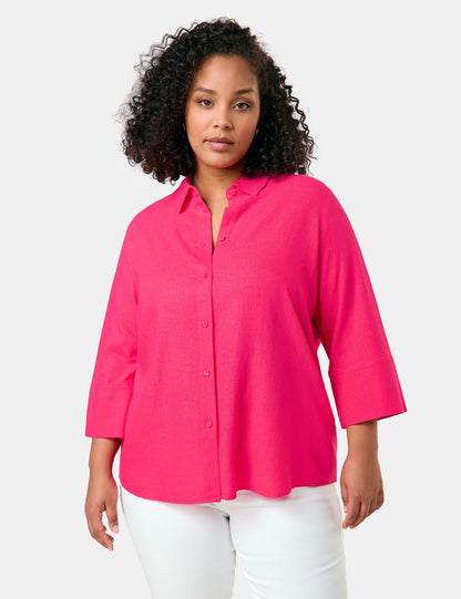 3/4 Arm Bluse aus Viskose-Leinen-Mix
