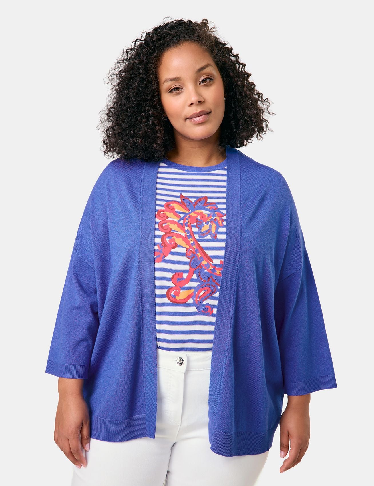 SAMOON Lässige Strickjacke mit halbem Arm