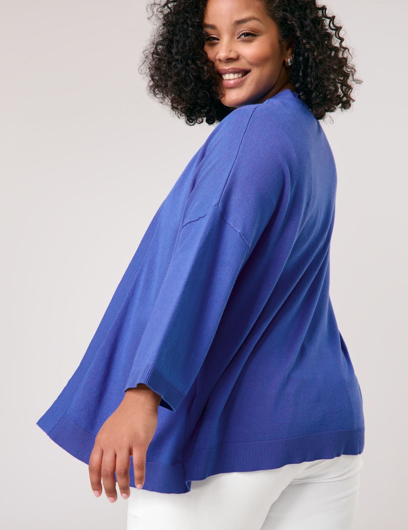 SAMOON Lässige Strickjacke mit halbem Arm