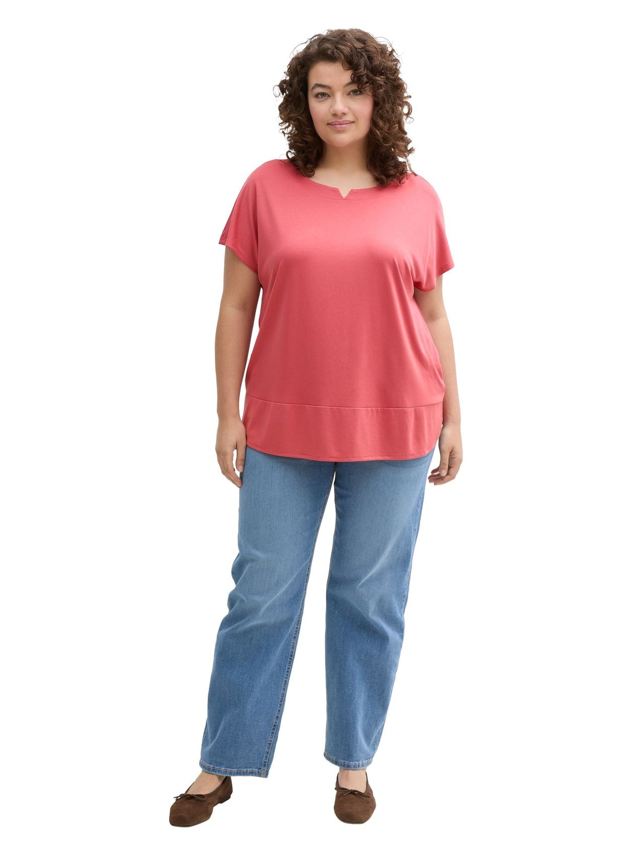 TOM TAILOR Plus Size - T-Shirt im Material-Mix