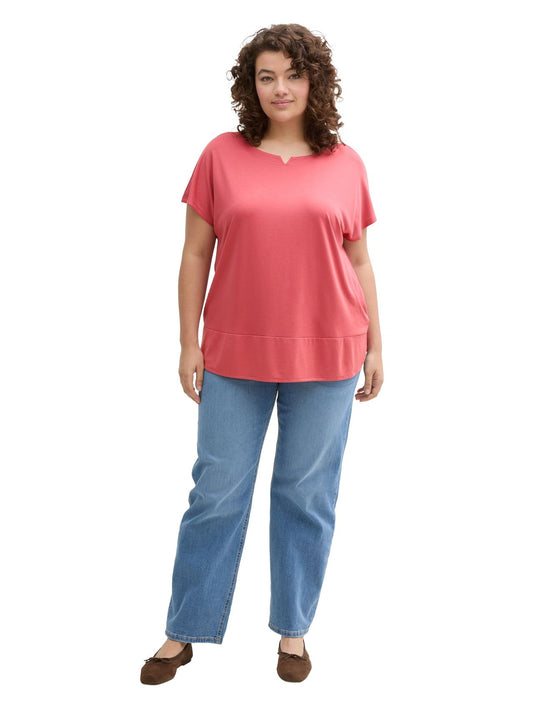 TOM TAILOR Plus Size - T-Shirt im Material-Mix