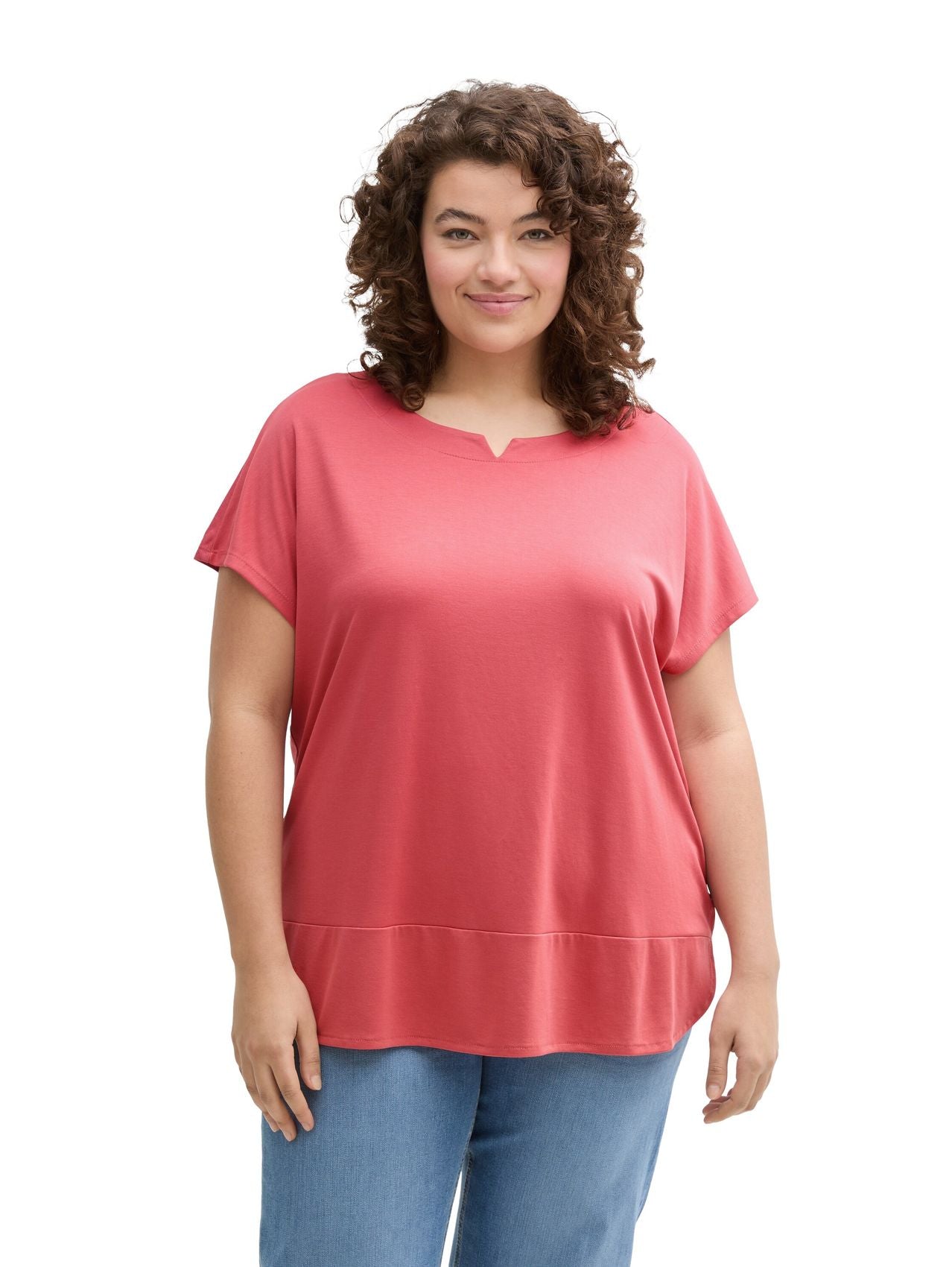 TOM TAILOR Plus Size - T-Shirt im Material-Mix