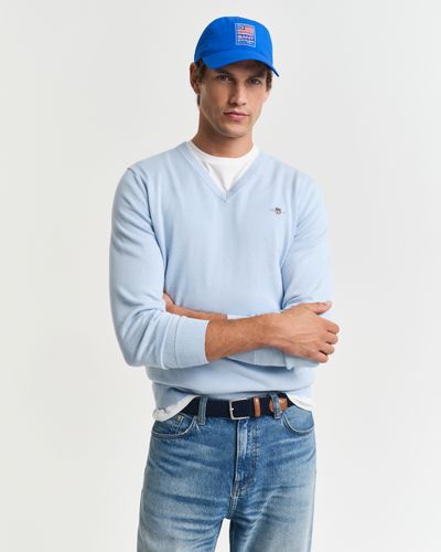 GANT Klassischer V-Neck Pullover aus Baumwolle